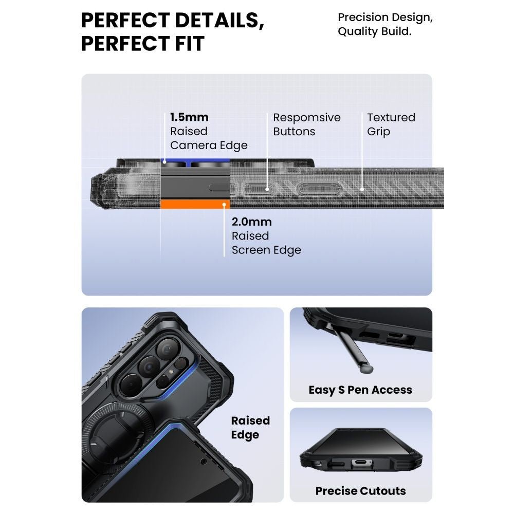 Supcase Samsung Galaxy S26 Ultra - Σκληρή Θήκη με Προστασία Οθόνης και Stand - Armorbox Clip Mag - Black