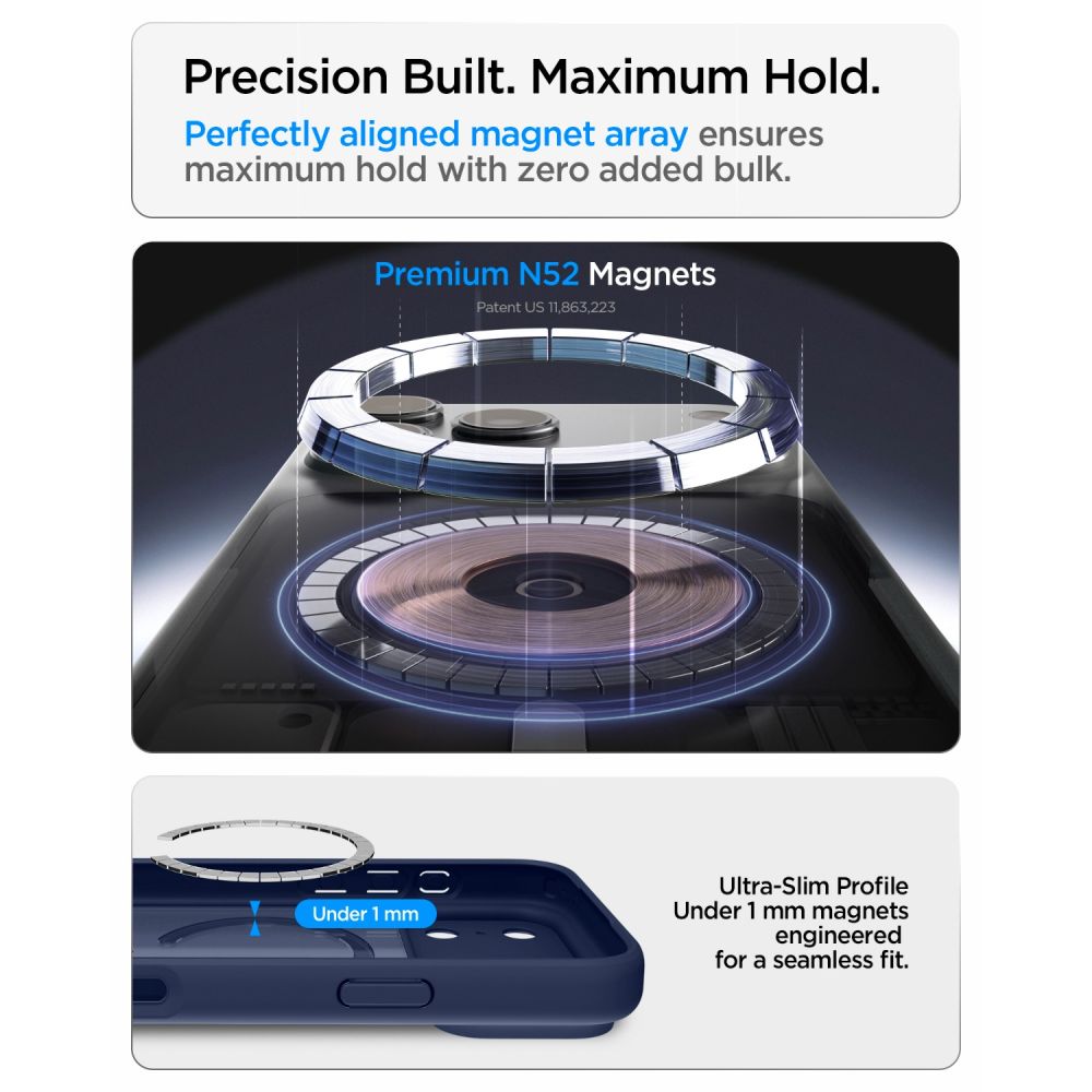 Spigen iPhone 18 Pro / iPhone 17 Pro - Σκληρή Θήκη με Πλαίσιο Σιλικόνης Και MagSafe - Ultra Hybrid Mag - Frost Deep Blue