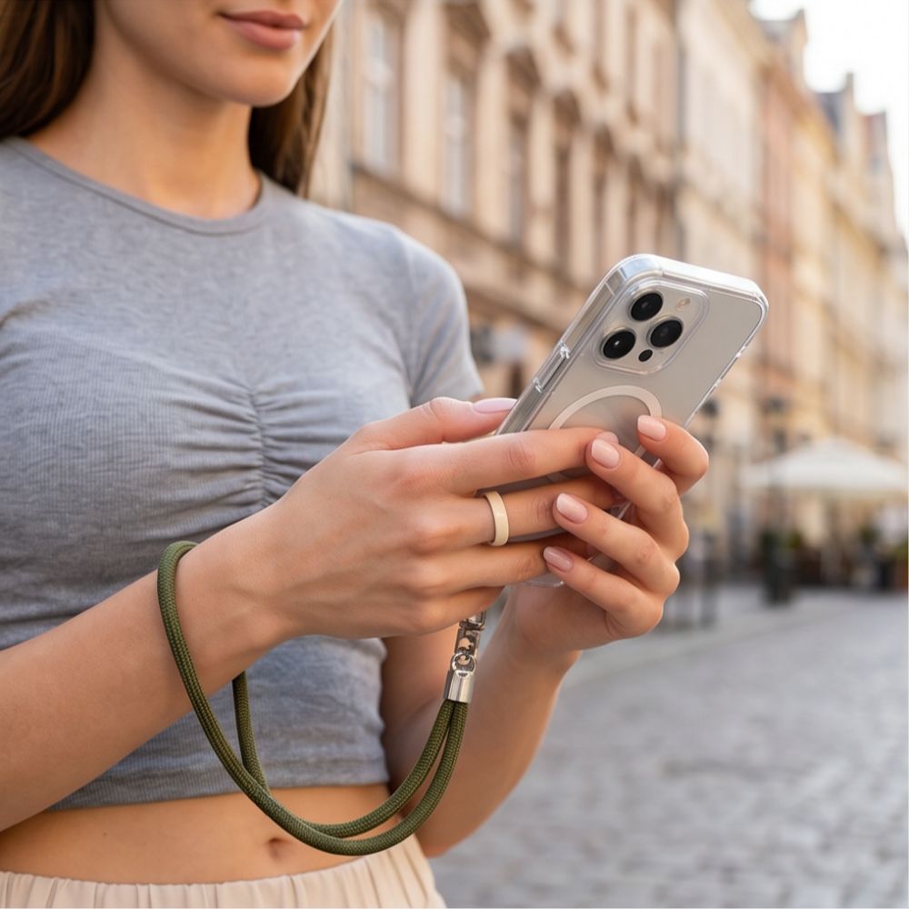 Tech-Protect Universal Λουράκι για Θήκη Κινητού - C10S Rope CrossBody / Wrist Strap - Olive Green / Titanium
