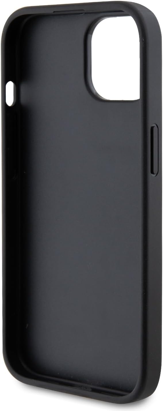 Guess iPhone 15 4G Strass Metal Logo Θήκη με Επένδυση Συνθετικού Δέρματος - Black - GUHCP15SPS4DGPK