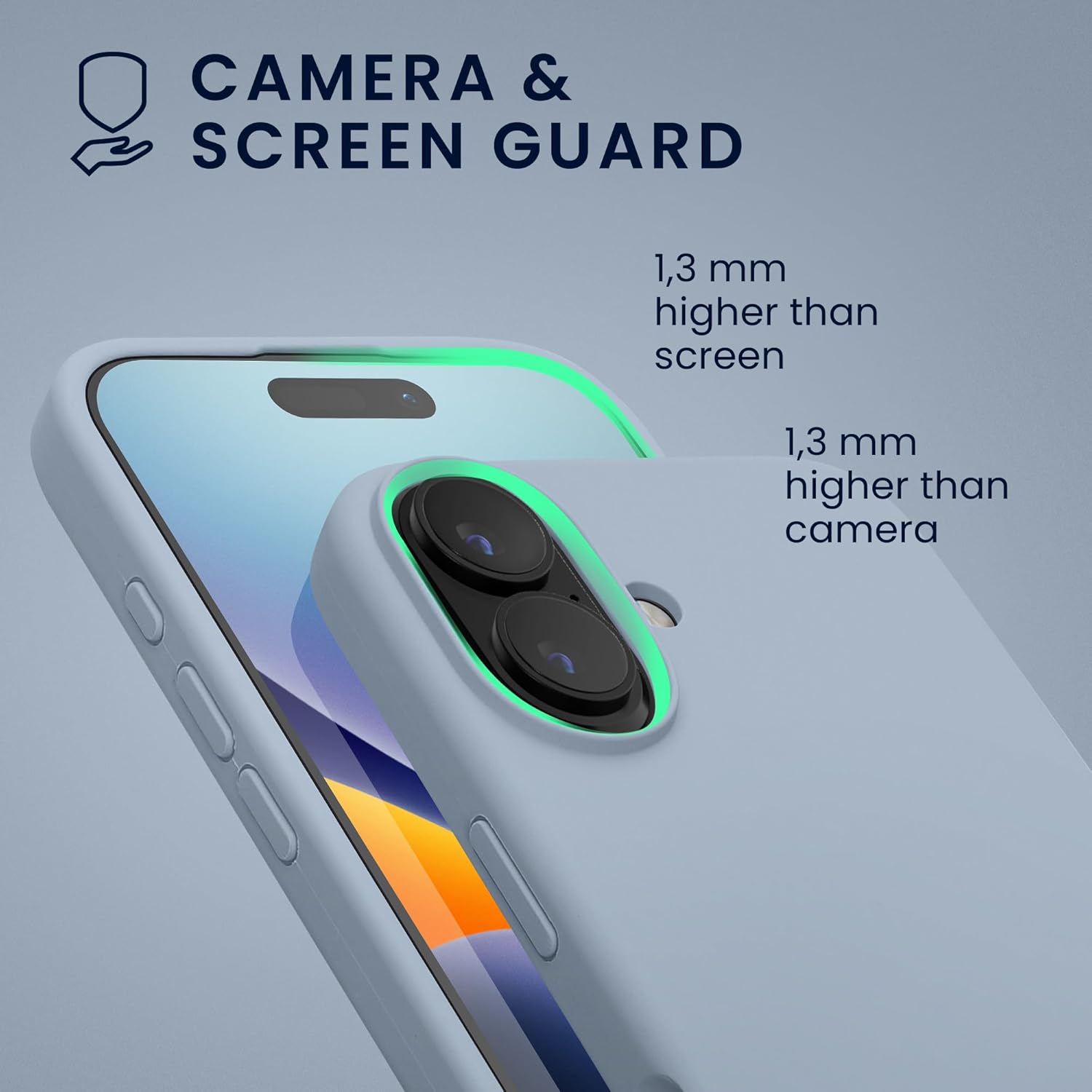 KW iPhone 16 Θήκη Σιλικόνης Rubberized TPU - Light Blue Matte