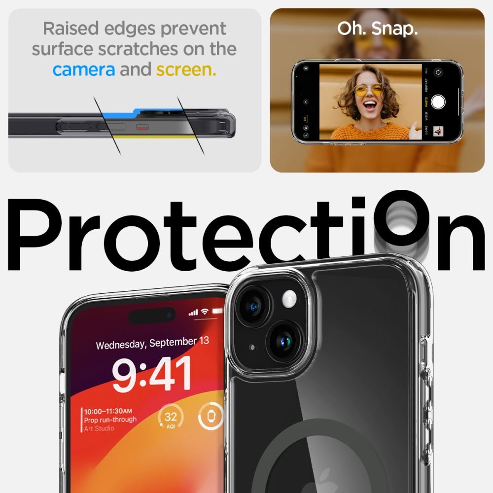 Spigen iPhone 15 Ultra Hybrid Mag Σκληρή Θήκη με Πλαίσιο Σιλικόνης Και MagSafe - Graphite