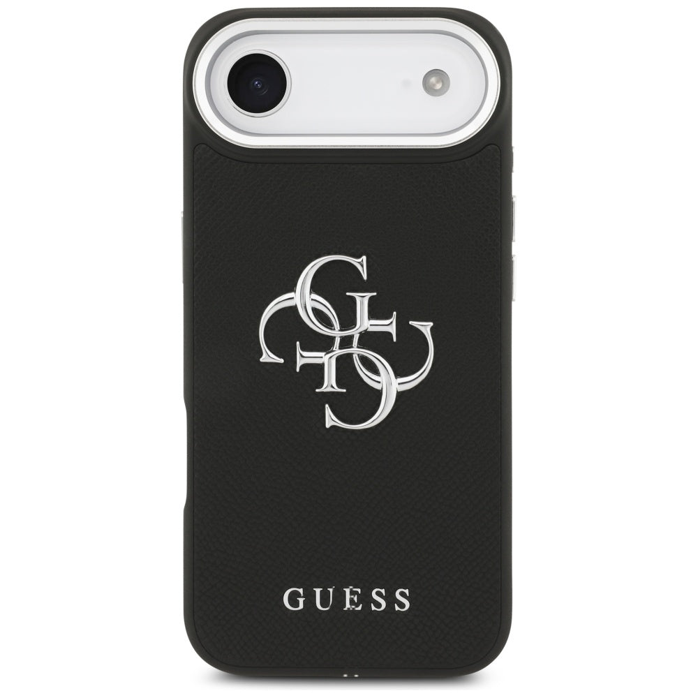 Guess iPhone Air - Grained Big 4G Classic Logo - Σκληρή Θήκη με Επένδυση από Οικολογικό Δέρμα - Black - GUHCP17MPG4SMCEK