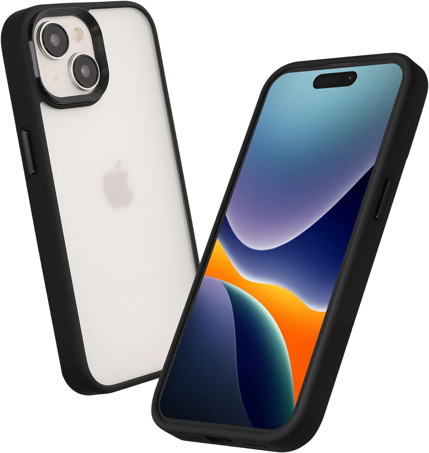 Kalibri iPhone 15 Σκληρή Θήκη με Πλαίσιο Σιλικόνης - Matte Black / Ημιδιάφανη - KLB000022NL001C