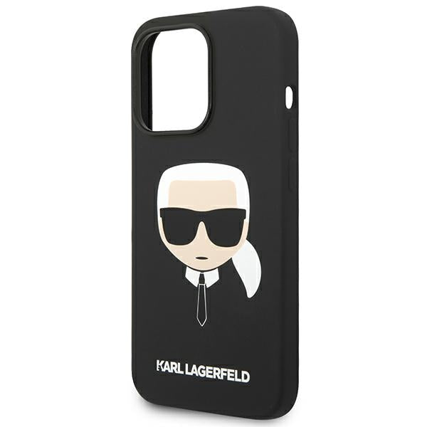 Karl Lagerfeld iPhone 14 Pro Silicone Karl's Head Θήκη Σιλικόνης - Black - KLHCP14LSLKHBK