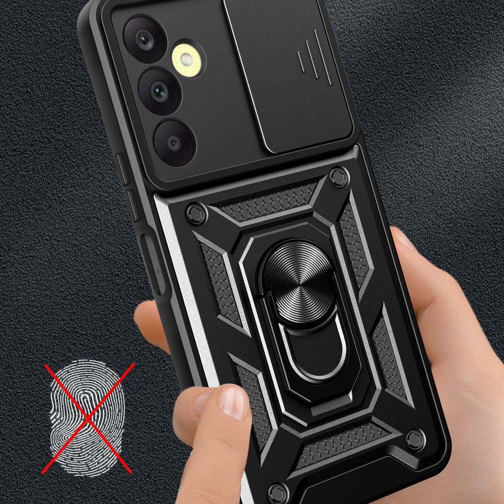 Tech - Protect Samsung Galaxy A25 5G Camshield Pro Σκληρή Θήκη με Πλαίσιο Σιλικόνης και Δαχτυλίδι Συγκράτησης - Black