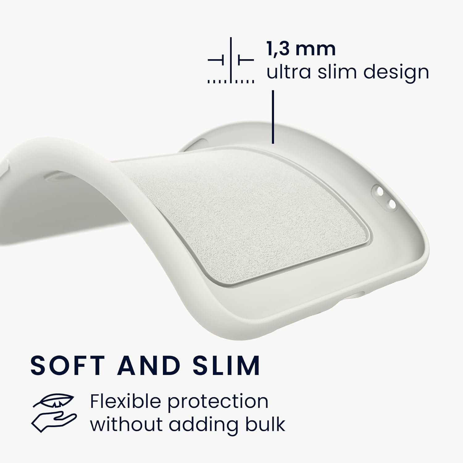 KW iPhone 15 Pro Max Θήκη Σιλικόνης TPU με Υποδοχή για Κάρτα - White