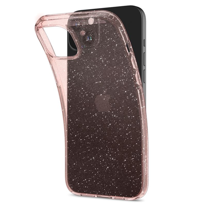 Spigen iPhone 15 Liquid Crystal Glitter Θήκη Σιλικόνης - Rose Quartz