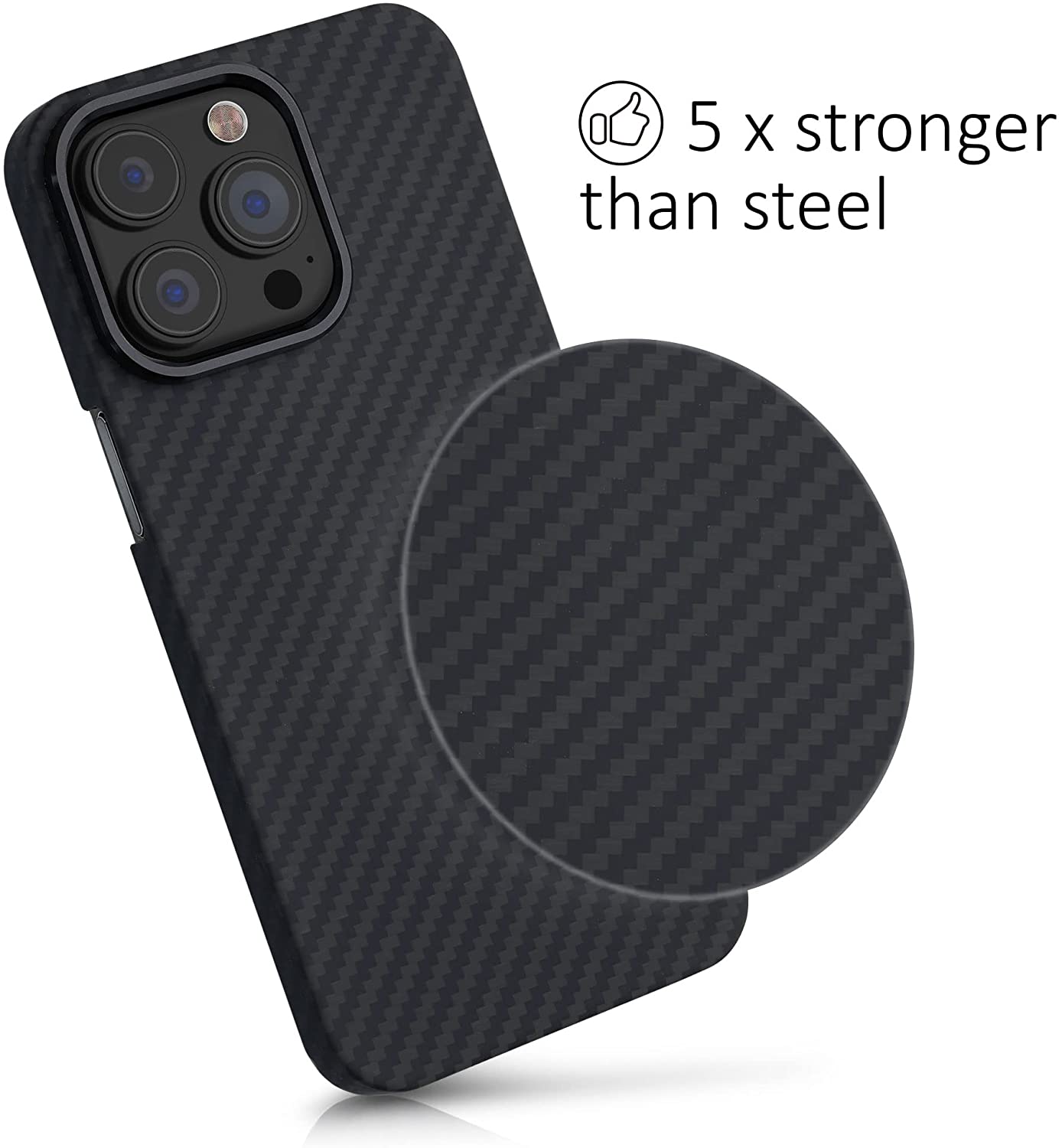 Kalibri iPhone 13 Pro Σκληρή Θήκη Aramid Fiber Body Armor - Black Matte - 56403.47