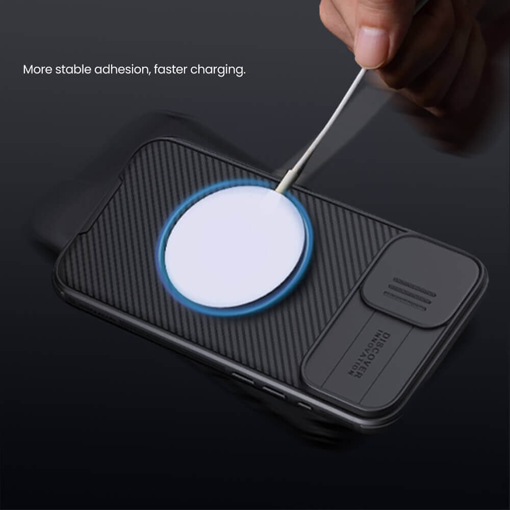 Nillkin iPhone 16 CamShield Pro Magnetic Σκληρή Θήκη με Κάλυμμα για την Κάμερα και MagSafe - Black