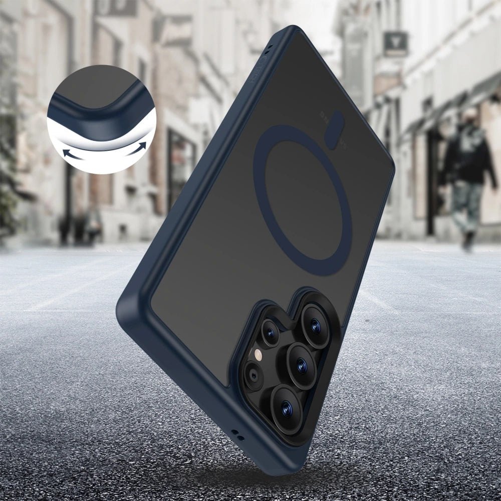 Tech - Protect Samsung Galaxy S25 Ultra MagMat Σκληρή Θήκη με Πλαίσιο Σιλικόνης και MagSafe - Matte Navy / Ημιδιάφανη