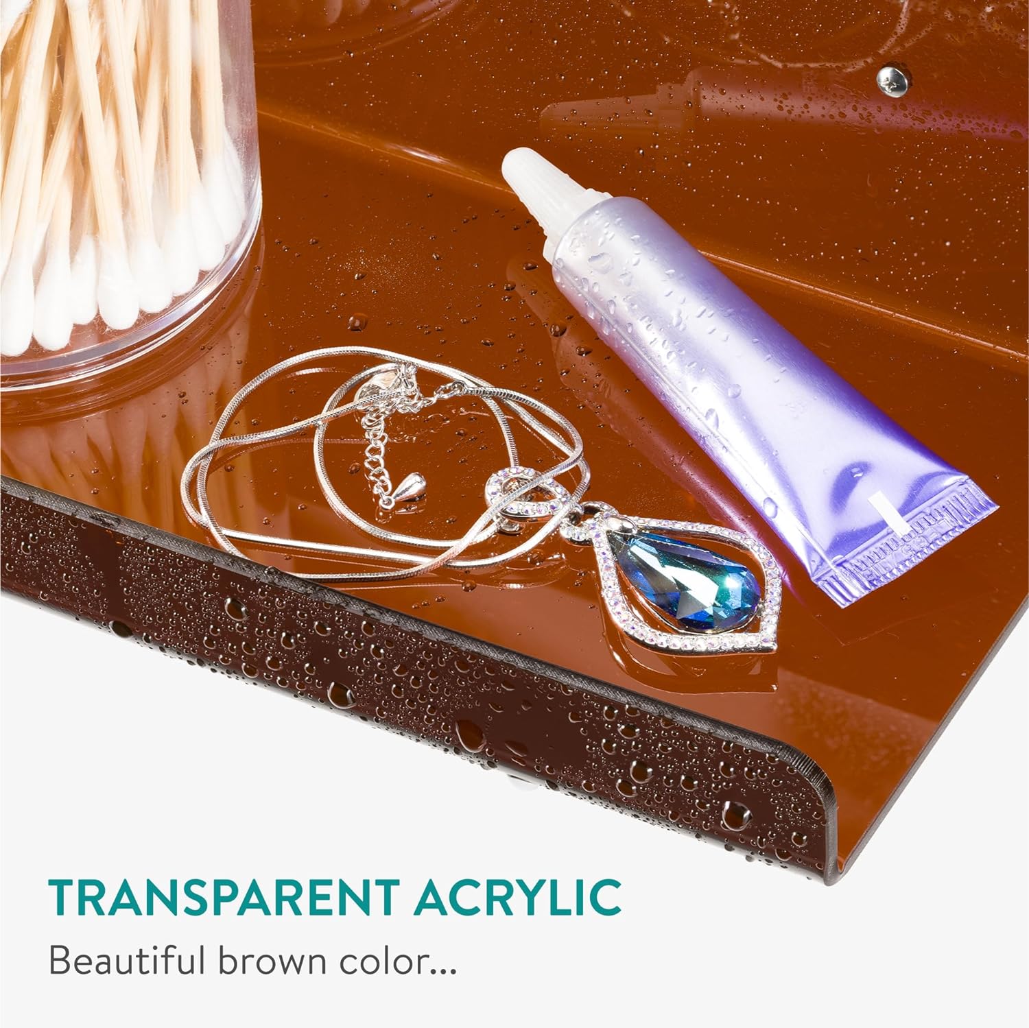 Navaris Σετ με 3 Ακρυλικά Ράφια - 38 x 10 cm - Brown - 61698.02