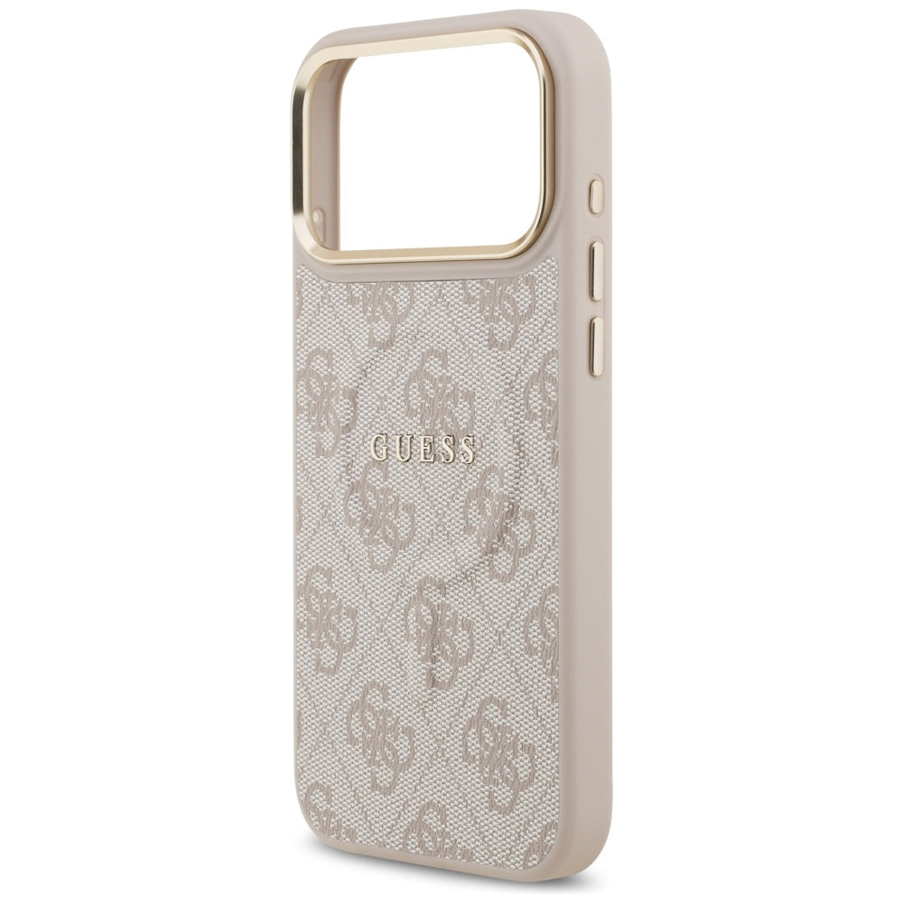 Guess iPhone 17 Pro Max - 4G PU Classic Logo MagSafe - Σκληρή Θήκη με Πλαίσιο Σιλικόνης και Επένδυση Οικολογικού Δέρματος - Pink - GUHMP17XP4MSEGCP