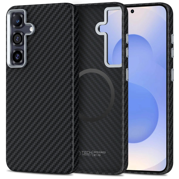 Tech-Protect Samsung Galaxy S25 - Ion Carbon MagSafe - Σκληρή Θήκη με MagSafe - Black / Silver