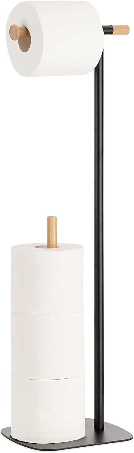 Navaris Βάση για Χαρτί Τουαλέτας - Black / Light Brown - 58402.01