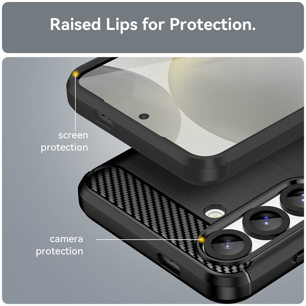 Techsuit Samsung Galaxy S25 Edge Carbon Silicone Θήκη Σιλικόνης TPU - Black