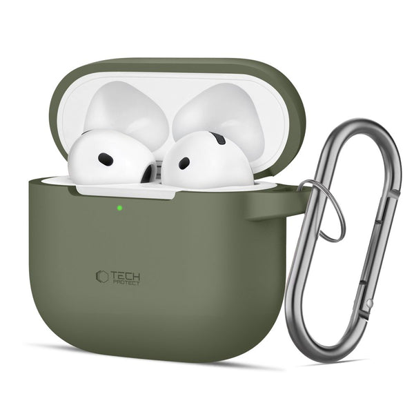 Tech-Protect AirPods 4 Θήκη Σιλικόνης - Silicone Hook - Olive Green