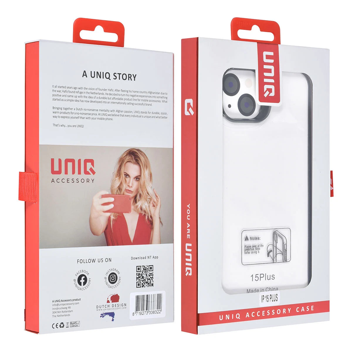 Tuniq iPhone 15 Plus / 14 Plus - Σκληρή Θήκη με Πλαίσιο Σιλικόνης - Ημιδιάφανο Μαύρο / Διάφανο