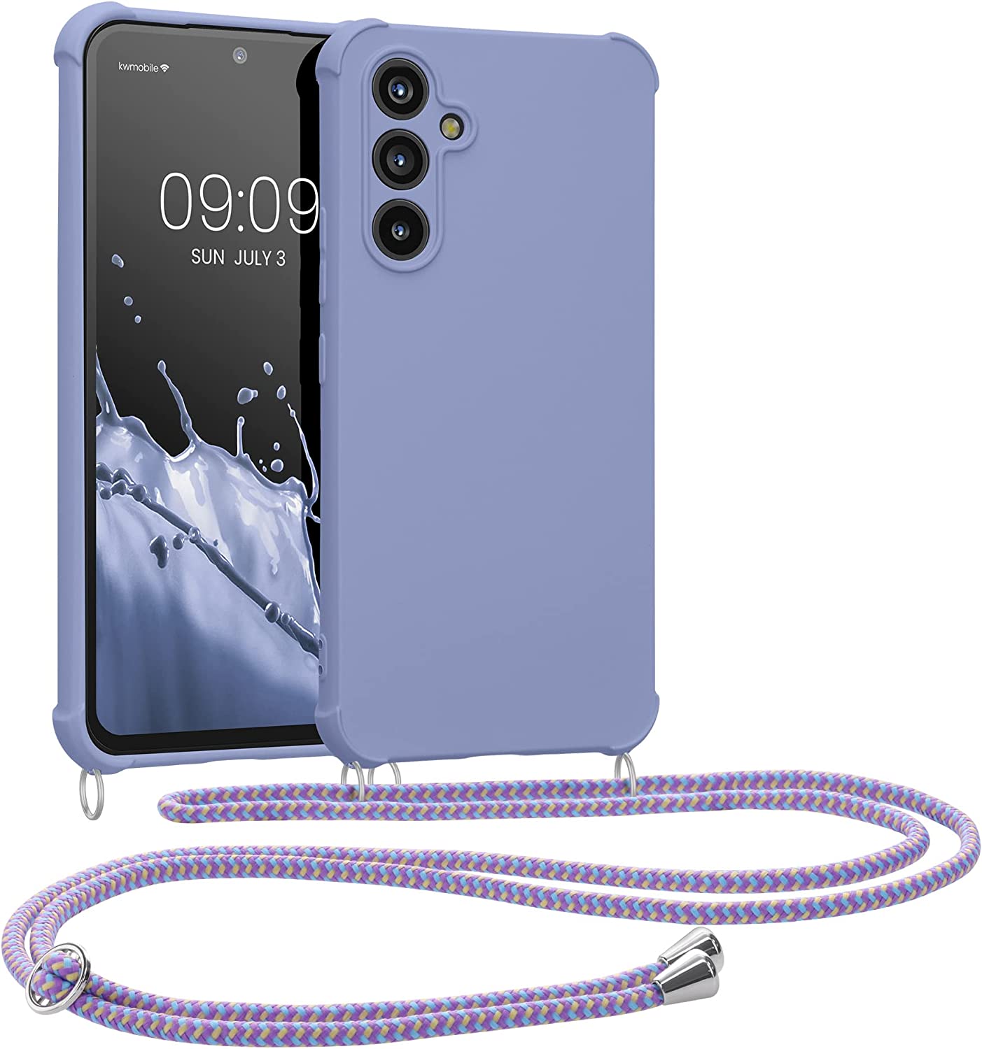 KW Samsung Galaxy A54 5G Θήκη Σιλικόνης TPU με Λουράκι - Lavender - 60805.108