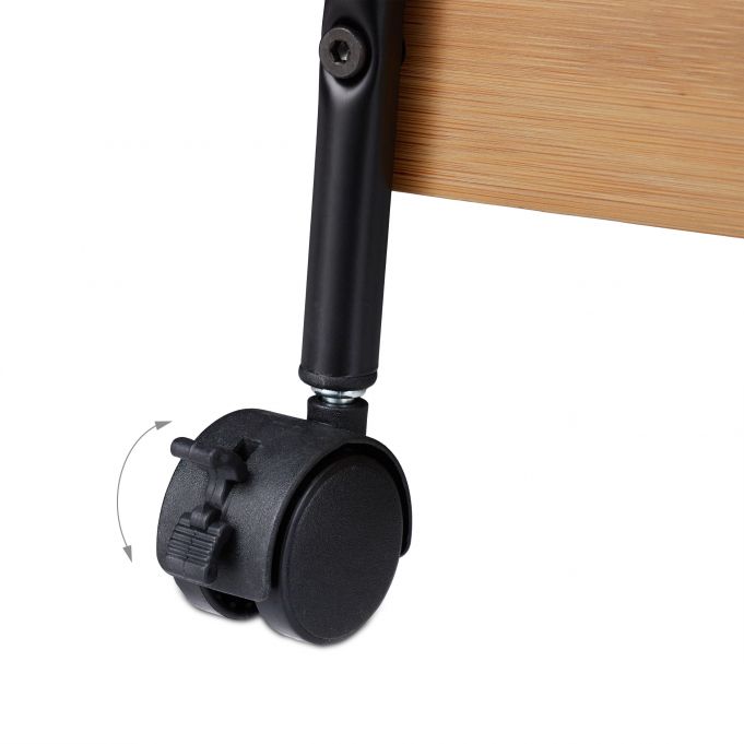 Relaxdays Καρότσι Σερβιρίσματος με 3 Ράφια από Μπαμπού - 70 x 49,5 x 28 cm - Natural / Black - 4052025250034