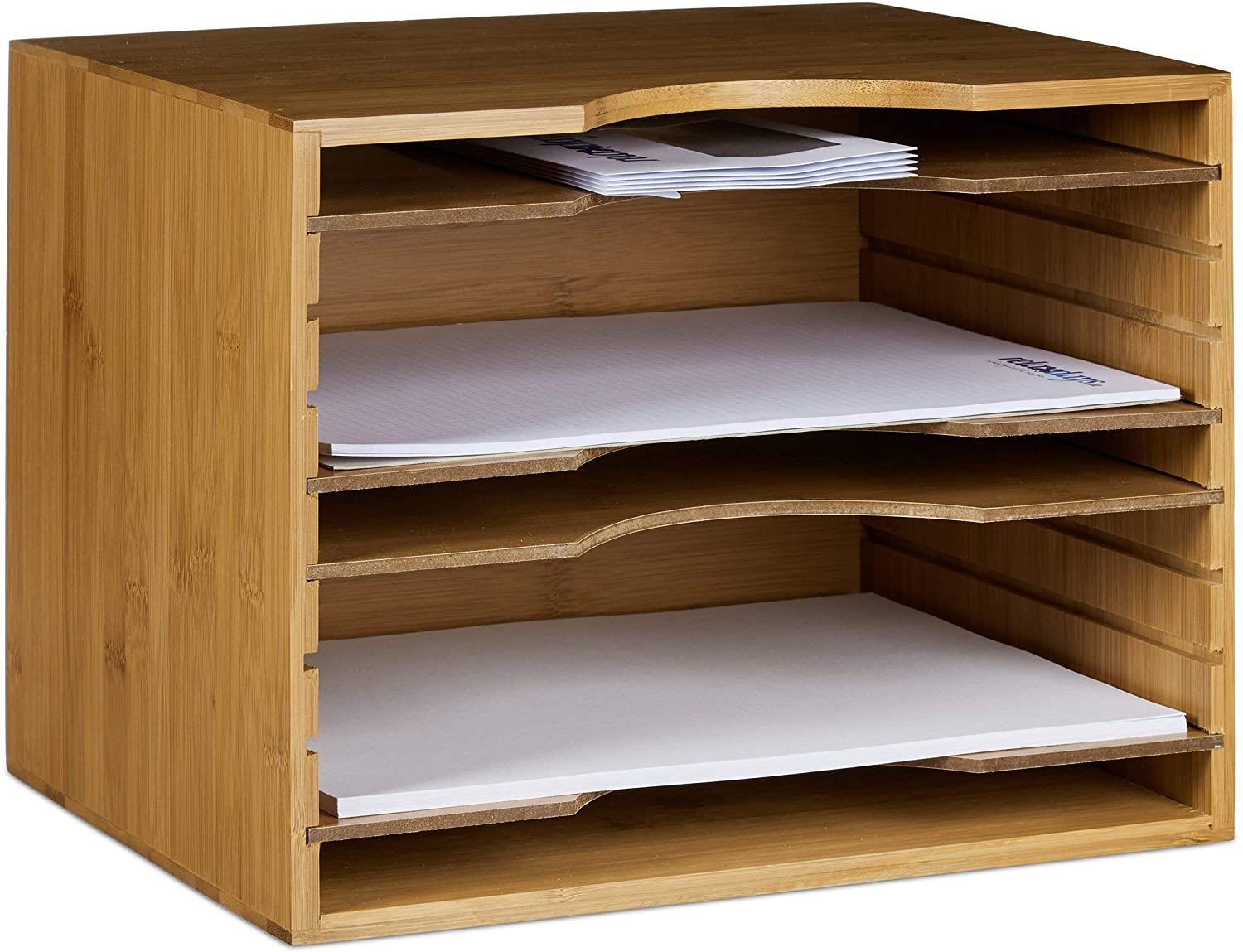 Relaxdays Ράφι Οργάνωσης Σημειώσεων και Εγγράφων από Bamboo - Natural - 4052025203221