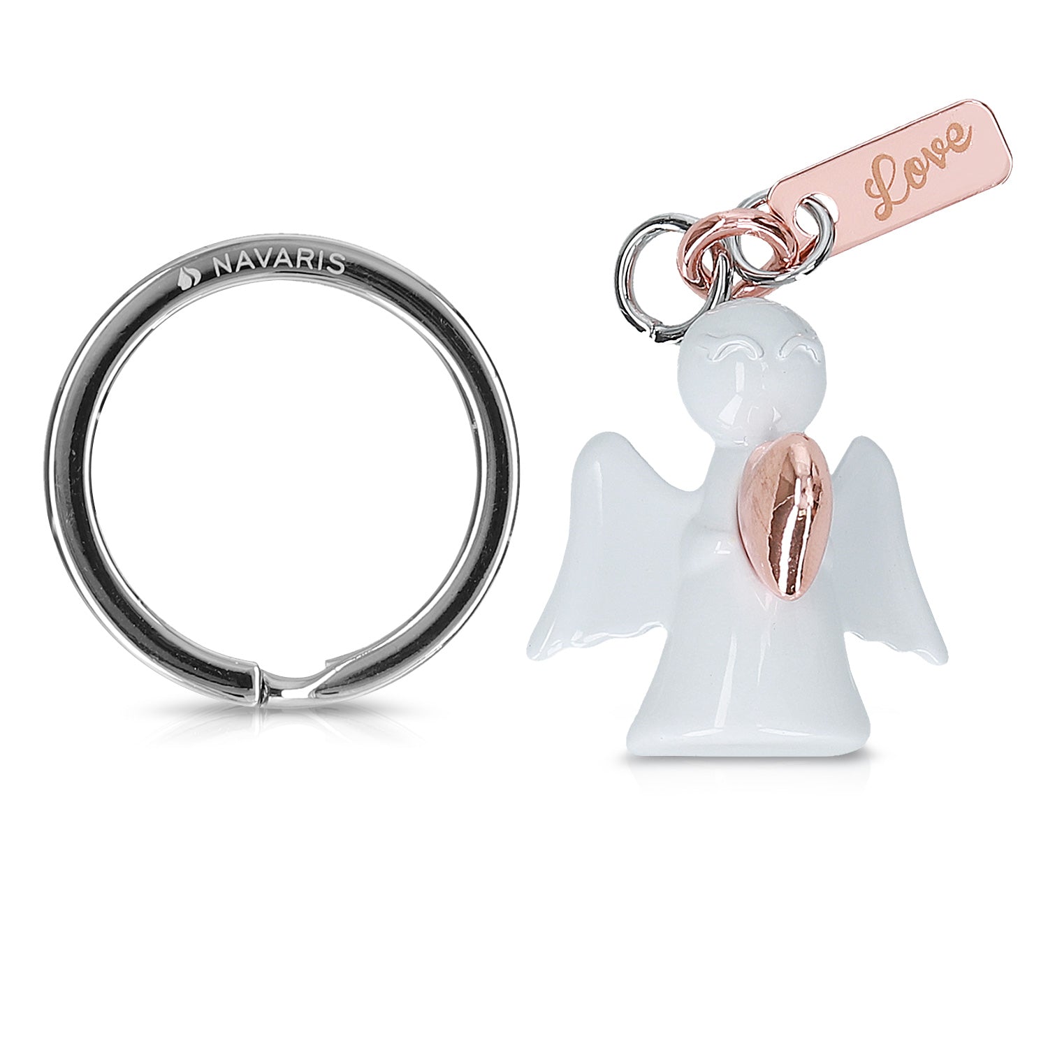 Navaris Cute Angel Keyring Μεταλλικό Μπρελόκ - White / Bronze - 49566.01