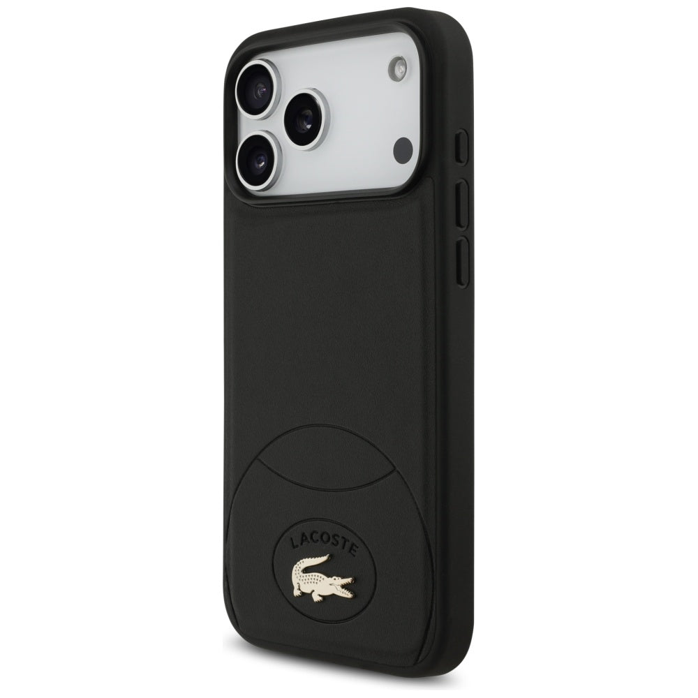Lacoste iPhone 17 Pro Max - Bliss MagSafe - Σκληρή Θήκη με Πλαίσιο Σιλικόνης και Επένδυση Οικολογικού Δέρματος - Black