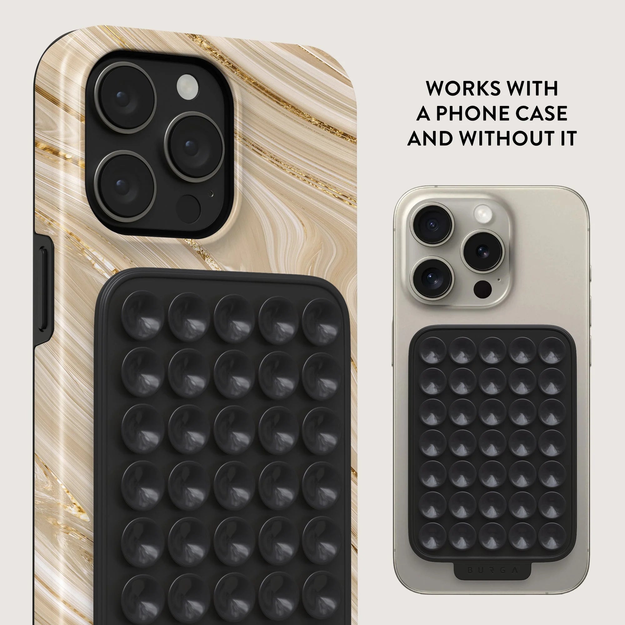 Burga StickPad Αξεσουάρ Στερέωσης Κινητού με Ενσωματωμένες Βεντούζες - Black