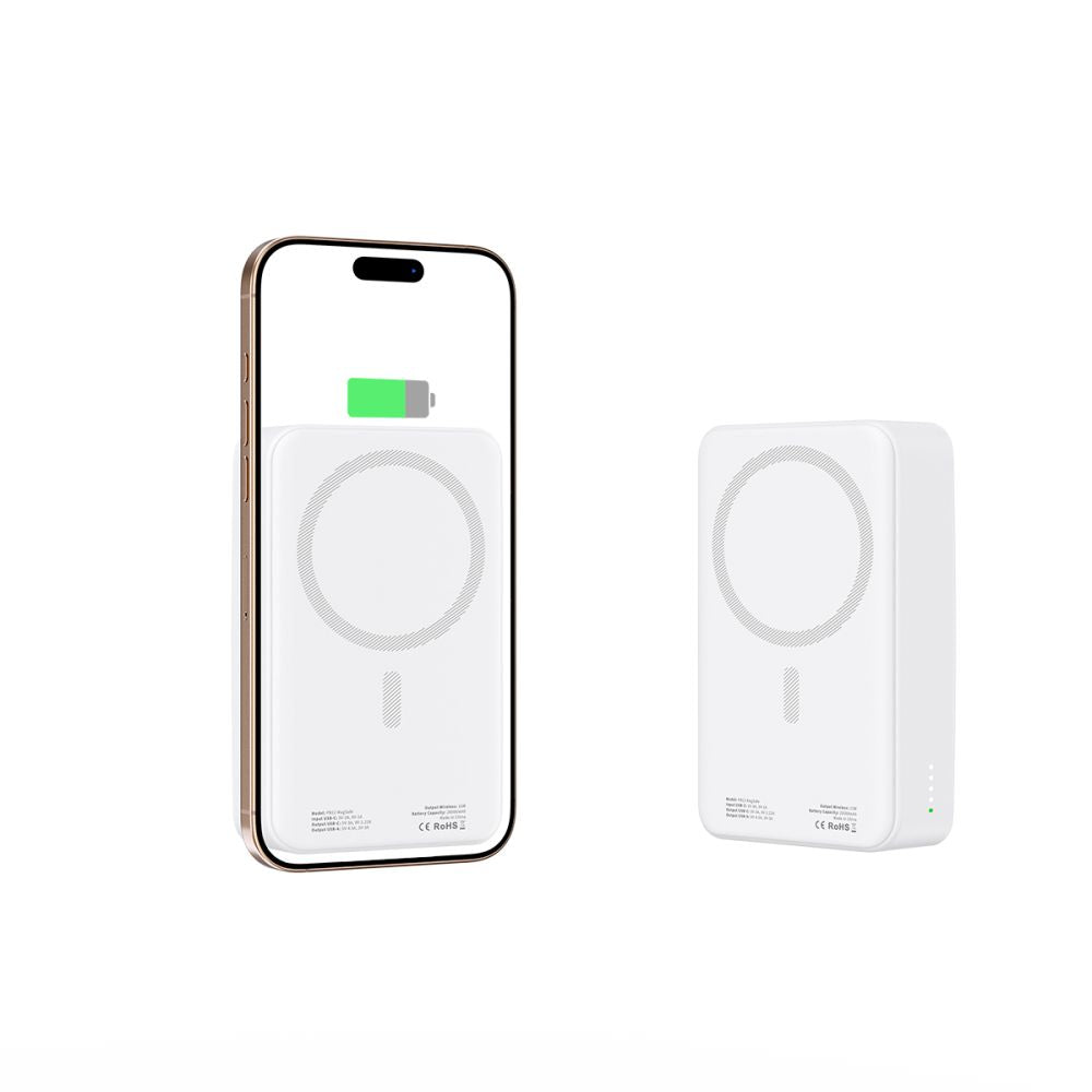 Tech-Protect PB12 Lifemag MagSafe PowerBank Μαγνητικό PowerBank Κινητού 20000 mAh - White