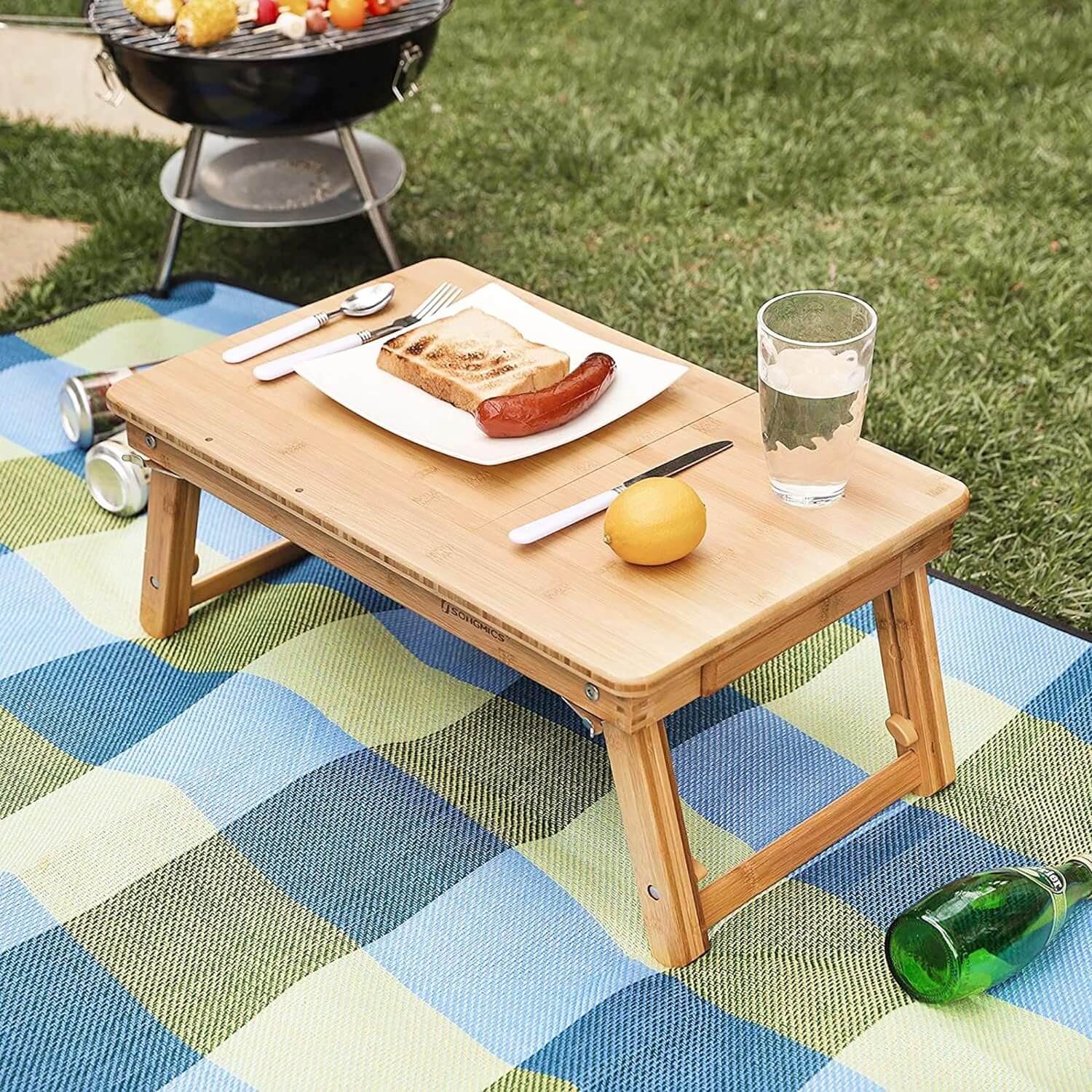 Songmics Τραπεζάκι για Φορητό Υπολογιστή με Πτυσσόμενη Βάση - Natural - LLD01N