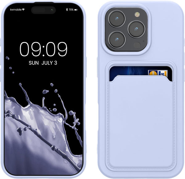 KW iPhone 16 Pro Θήκη Σιλικόνης TPU με Υποδοχή για Κάρτα - Lavender