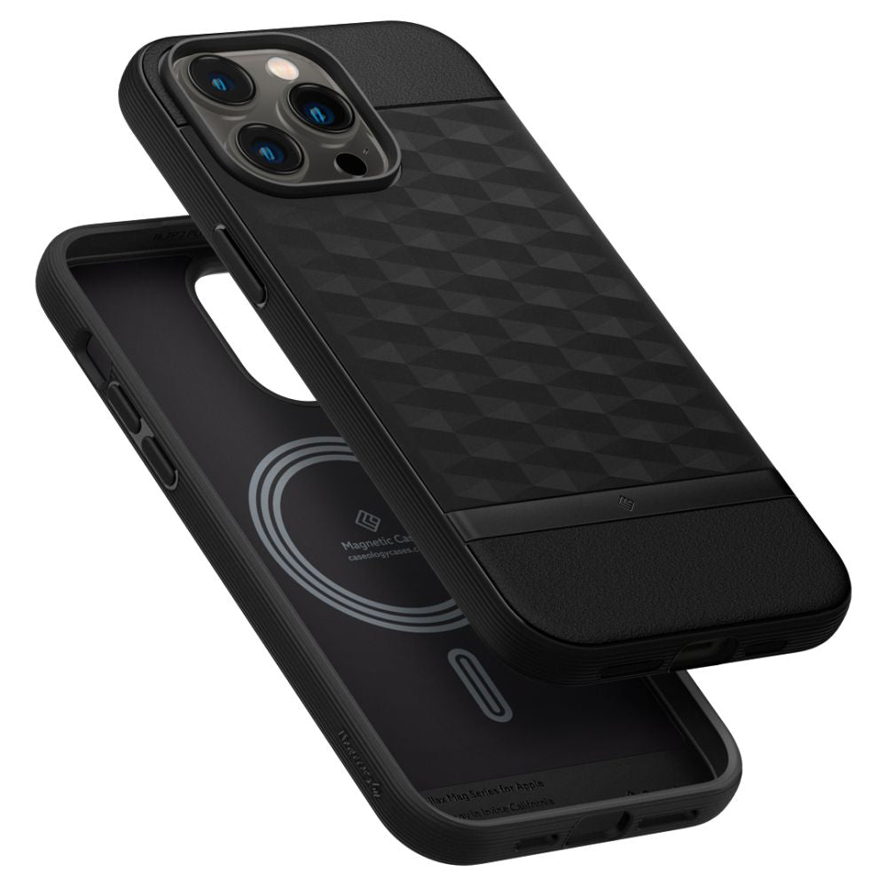 Caseology iPhone 14 Pro Parallax Mag Θήκη Σιλικόνης με Σκληρό Πλαίσιο και MagSafe - Matte Black
