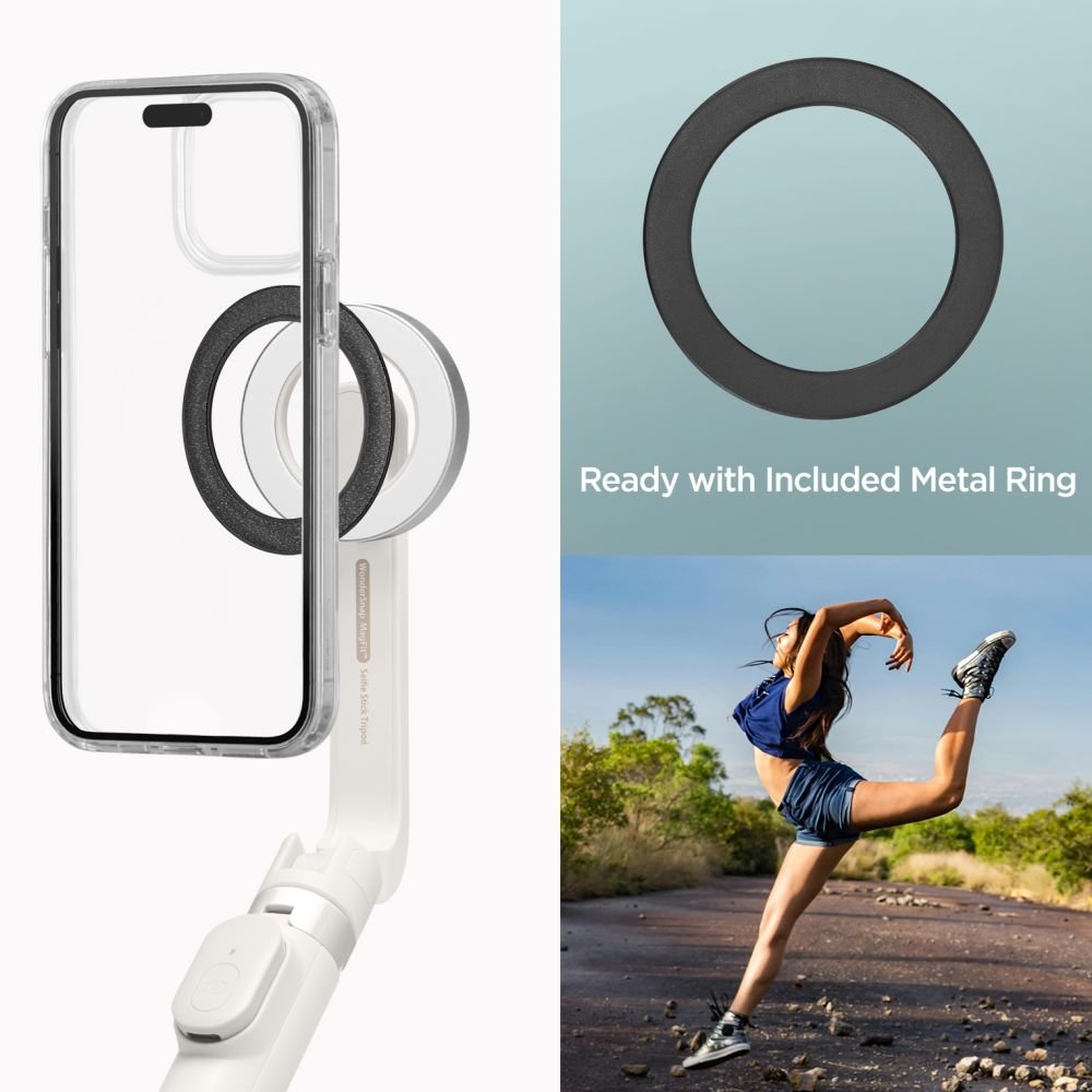Spigen S571W Ασύρματο MagSafe Selfie Stick με Τρίποδο και Bluetooth Τηλεχειριστήριο - Dune Beige