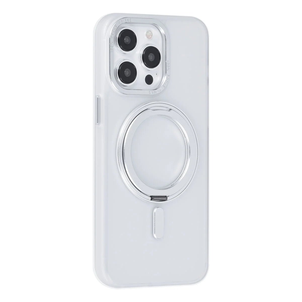 Tuniq iPhone 15 Pro Max - Σκληρή MagSafe Θήκη με Περιστρεφόμενο Δαχτυλίδι Συγκράτησης - Διάφανο / Λευκό