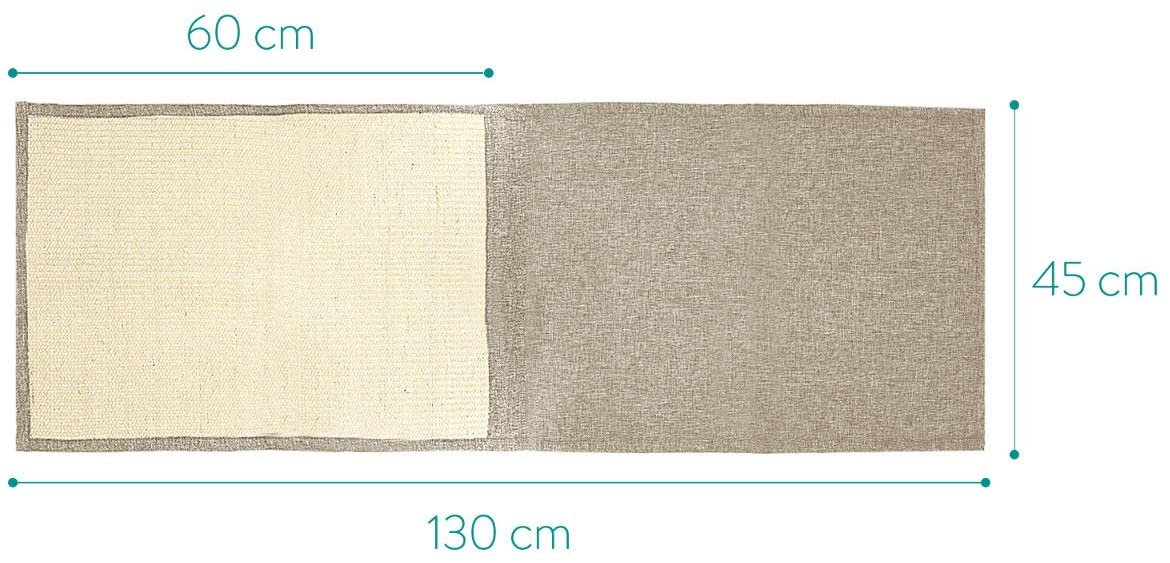 Navaris Cat Scratch Mat Sofa Shield - Προστατευτικό Καναπέ από Γρατζουνιές Γάτας - 130 x 45 cm - Light Brown - White - 45105.24.02