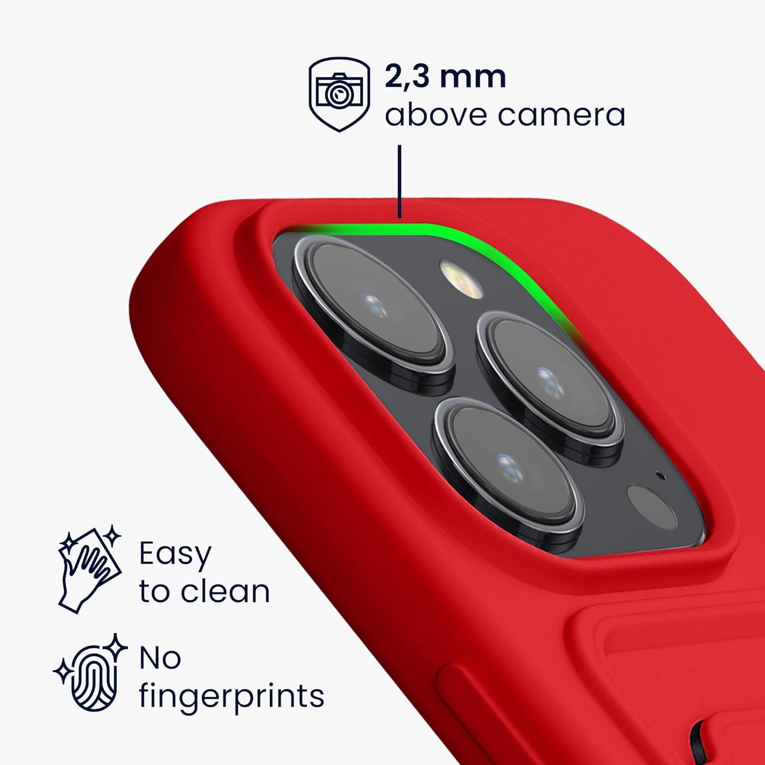 KW iPhone 15 Pro Θήκη Σιλικόνης TPU με Υποδοχή για Κάρτα - Red