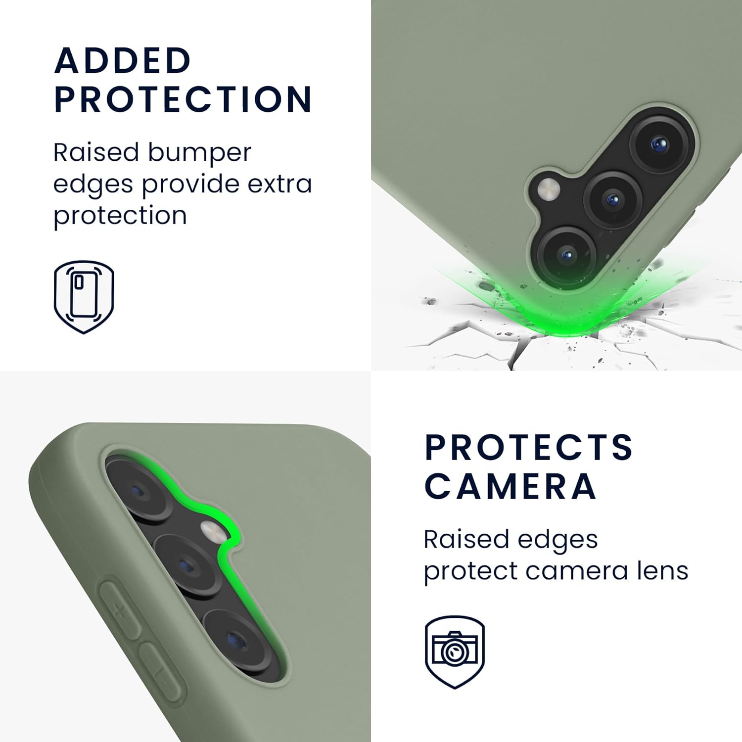 KW Samsung Galaxy A14 5G Θήκη Σιλικόνης TPU - Grey Green