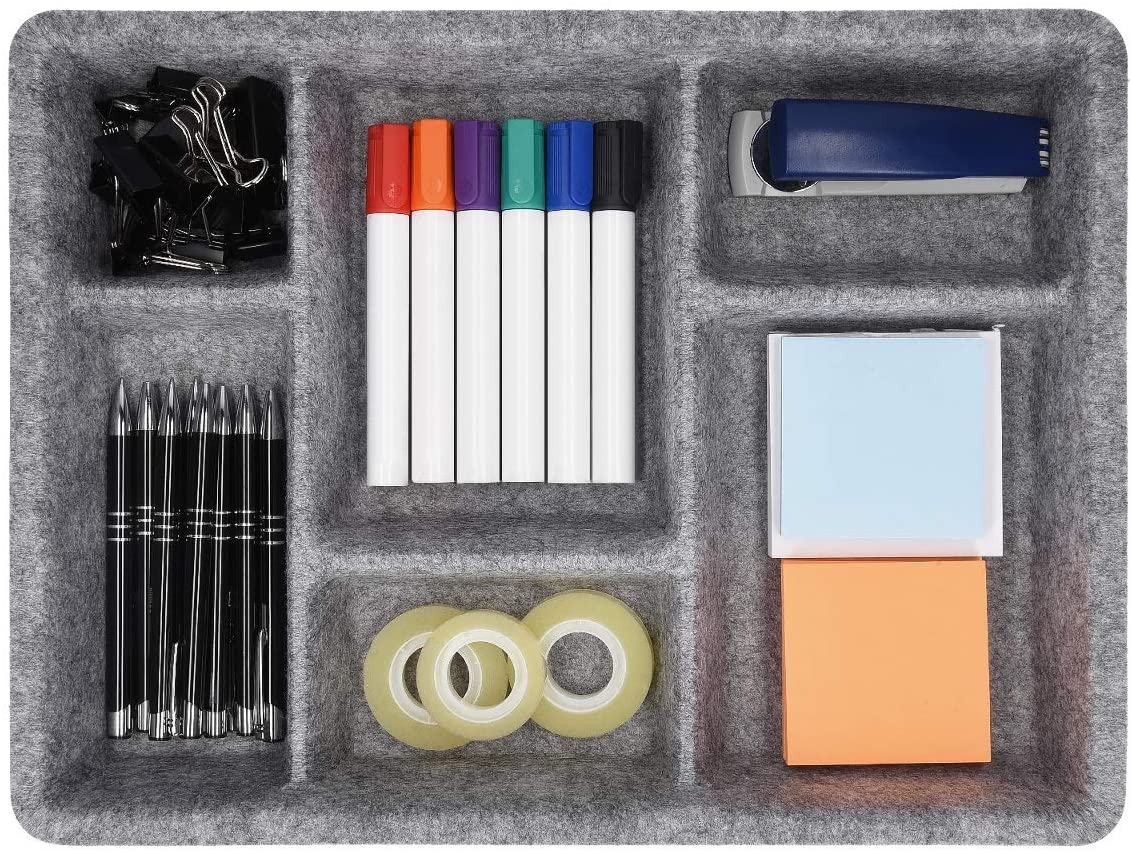 Navaris Organiser Για Συρτάρια Από Τσόχα Με Τμήματα Σε Διάφορα Μεγέθη - Grey - 50236.01