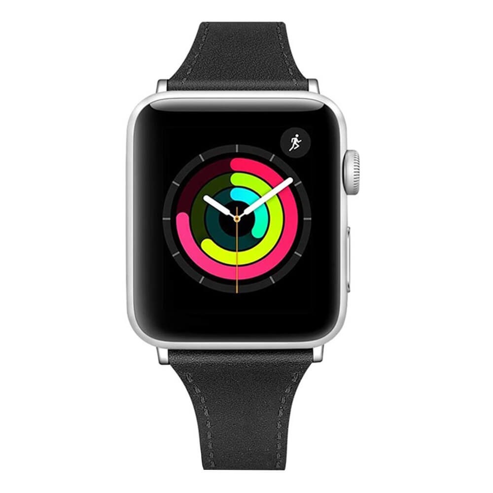 Techsuit Λουράκι Apple Watch 4/5/6/7/8/9/10/11 - SE (1/2/3) - ULTRA (1/2/3) - 44/45/46/49mm Watchband W033 από Συνθετικό Δε΄ρμα - 35 x 14 x 180mm - Black