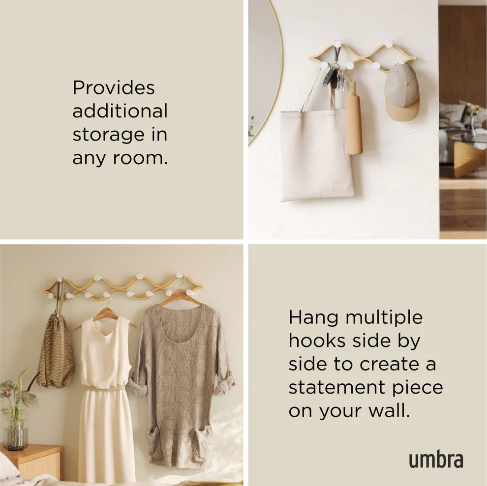 Umbra Montage Επιτοίχια Κρεμάστρα με 6 Γάντζους - White / Natural