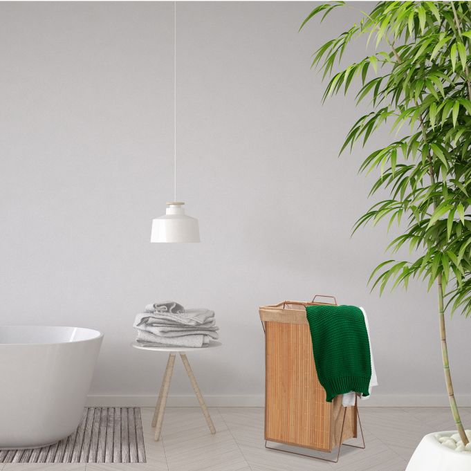 Relaxdays Πτυσσόμενο Καλάθι Απλύτων από Μπαμπού - Natural - 4052025939205