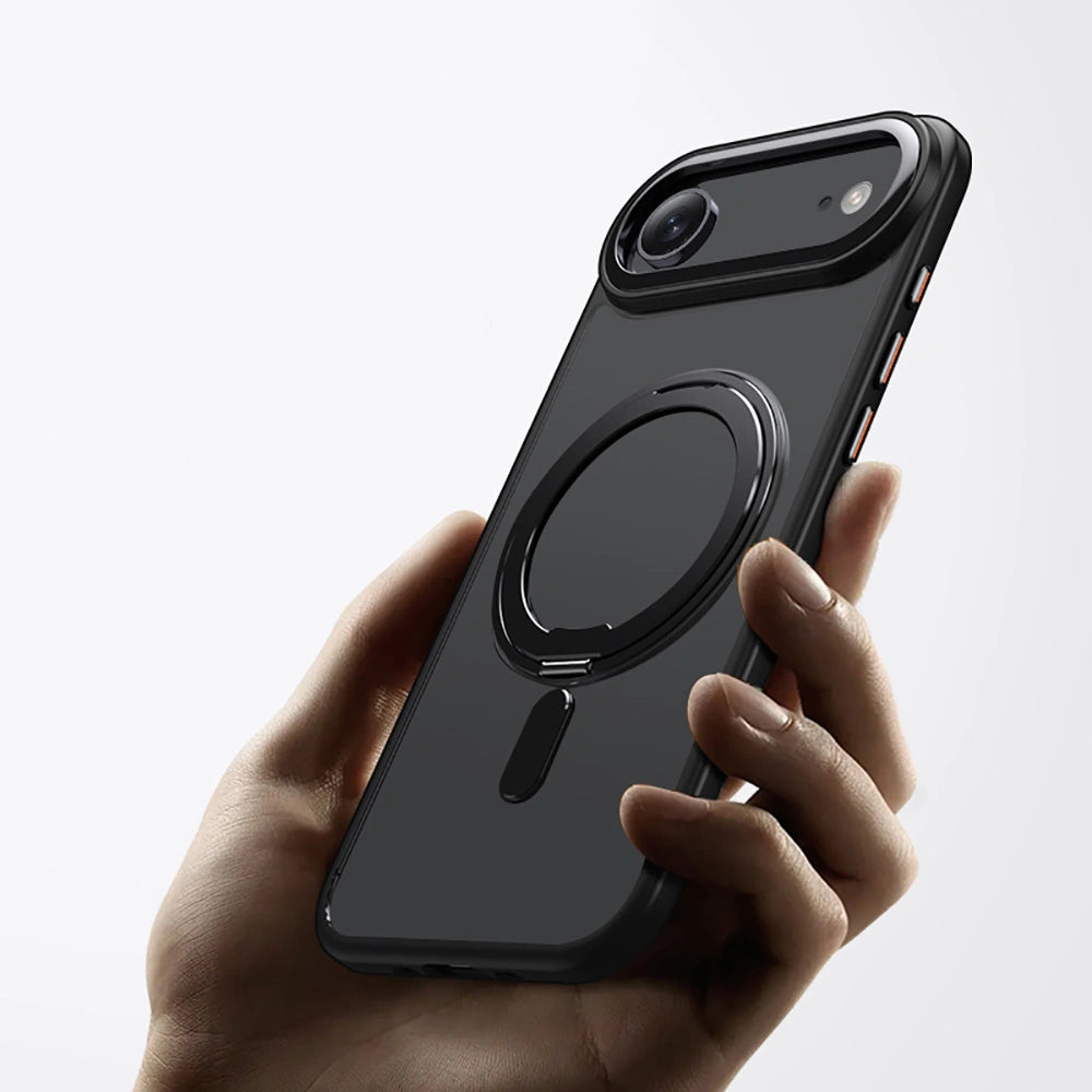 Tech-Protect iPhone Air - MagRing - Σκληρή MagSafe Θήκη με Περιστρεφόμενο Δαχτυλίδι Συγκράτησης / Stand - Black