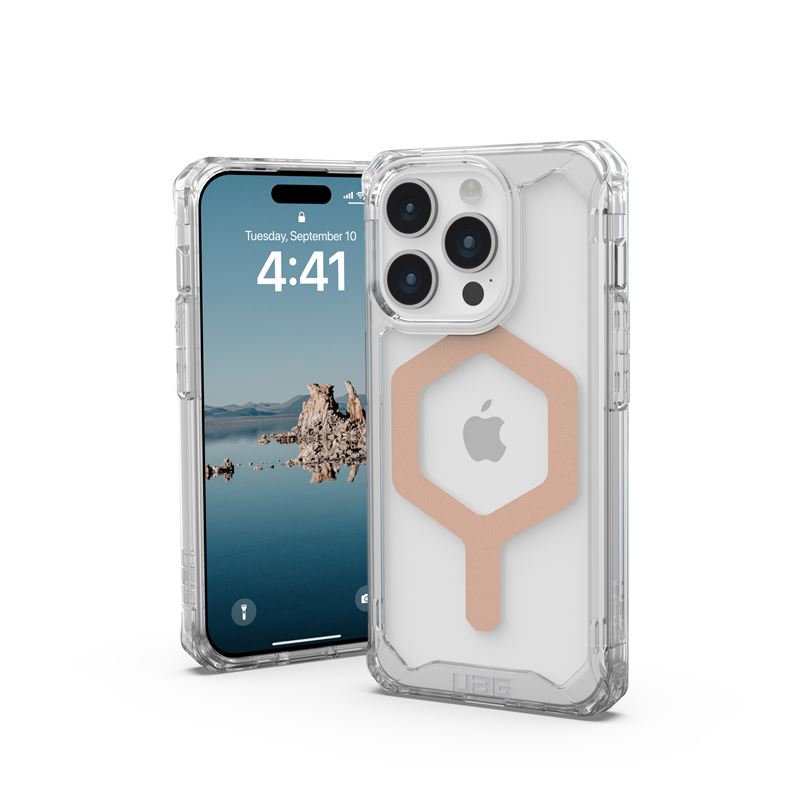 UAG iPhone 15 Pro Plyo Series Θήκη Υψηλής Προστασίας με MagSafe - Ice / Rose Gold - Διάφανη