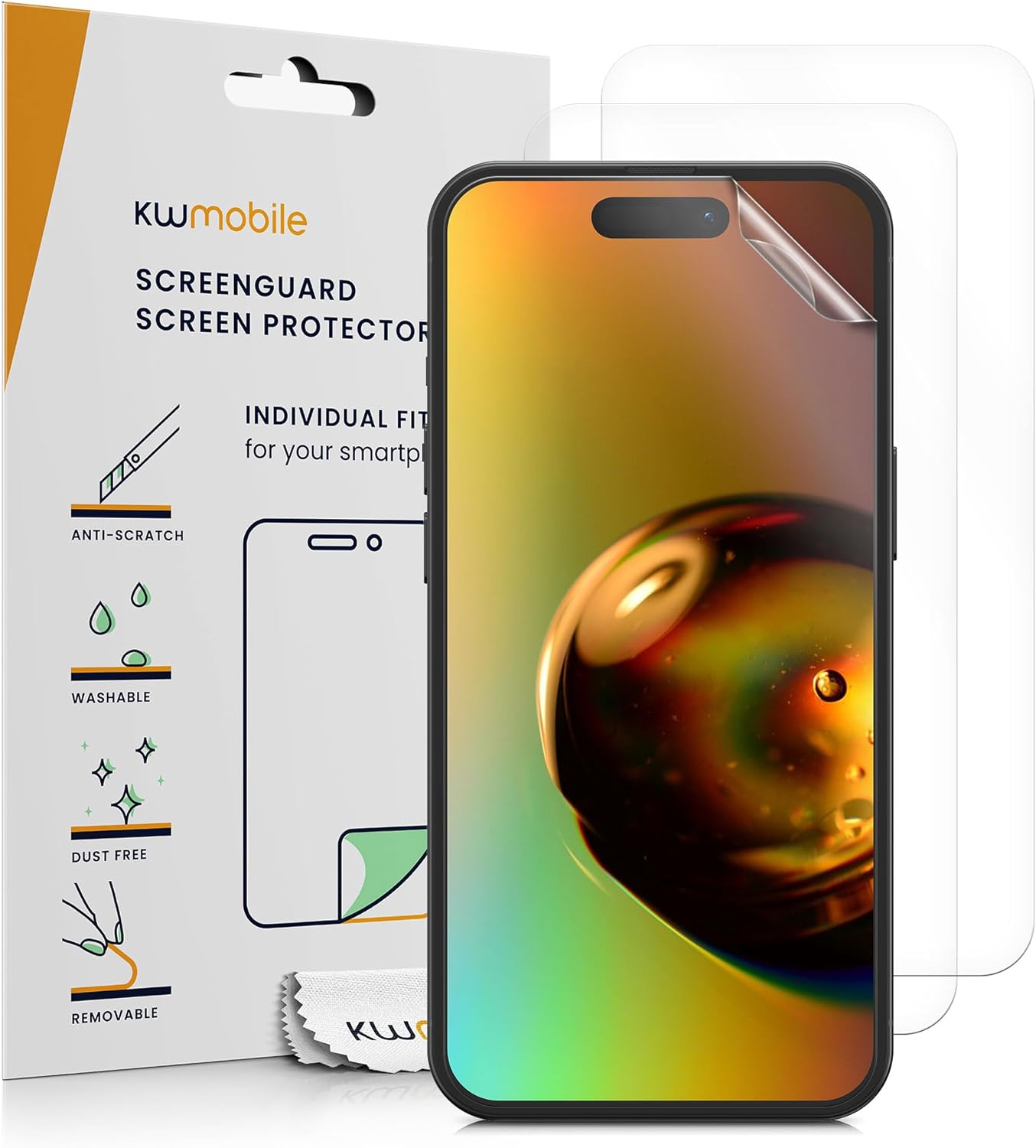 KW iPhone 15 Pro - Τρεις Μεμβράνες Προστασίας Οθόνης - Διάφανες - 62023.1