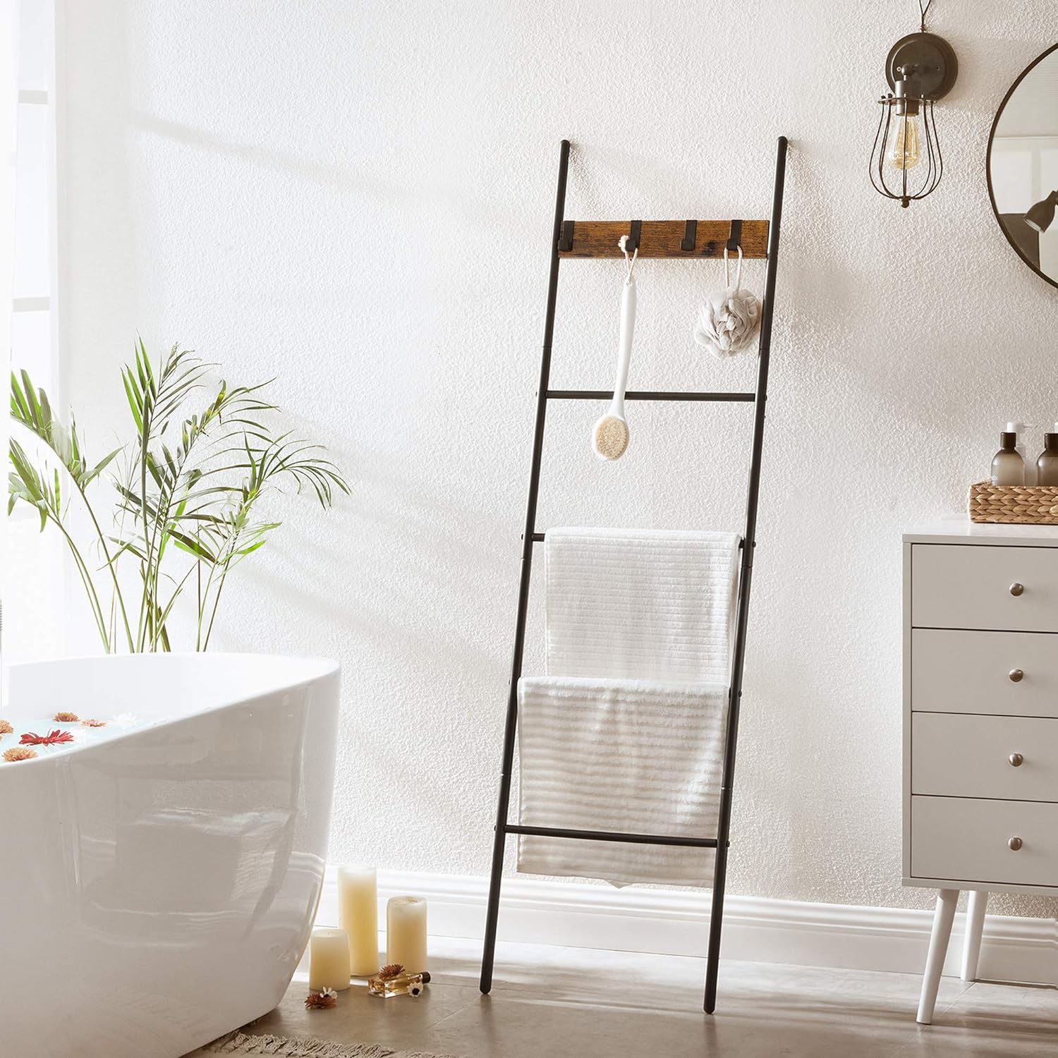 Vasagle Σκάλα / Βάση Στήριξης για Πετσέτες - Vintage Brown / Black - LLS016B01