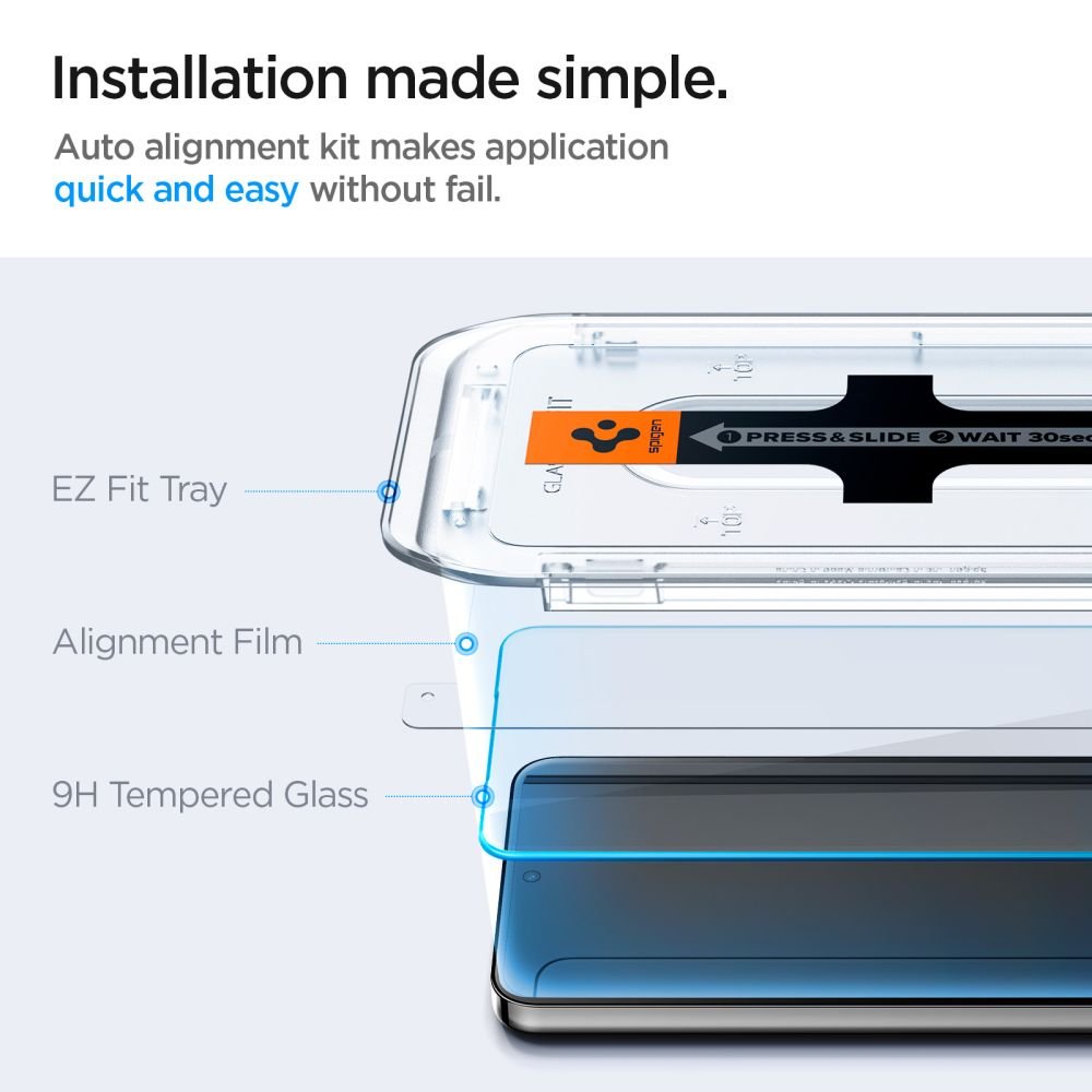 Spigen Samsung Galaxy S24+ Glas.TR EZ Fit 0.2mm 2.5D 9H Tempered Glass Αντιχαρακτικό Γυαλί Οθόνης - 2 Τεμάχια - Clear - AGL07432