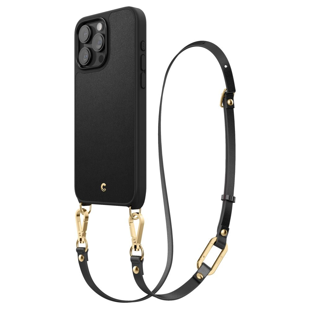 Spigen Cyrill iPhone 15 Pro Classic Charm Mag Σκληρή Θήκη MagSafe με Πλαίσιο Σιλικόνης και Λουράκι - Black