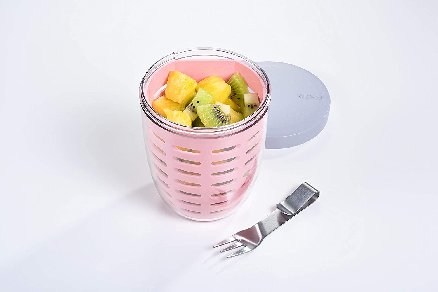 Mepal Fruit and Veggie Pot Ellipse - Δοχείο για Φρούτα και Λαχανικά - BPA Free - 600ml - Nordic Pink