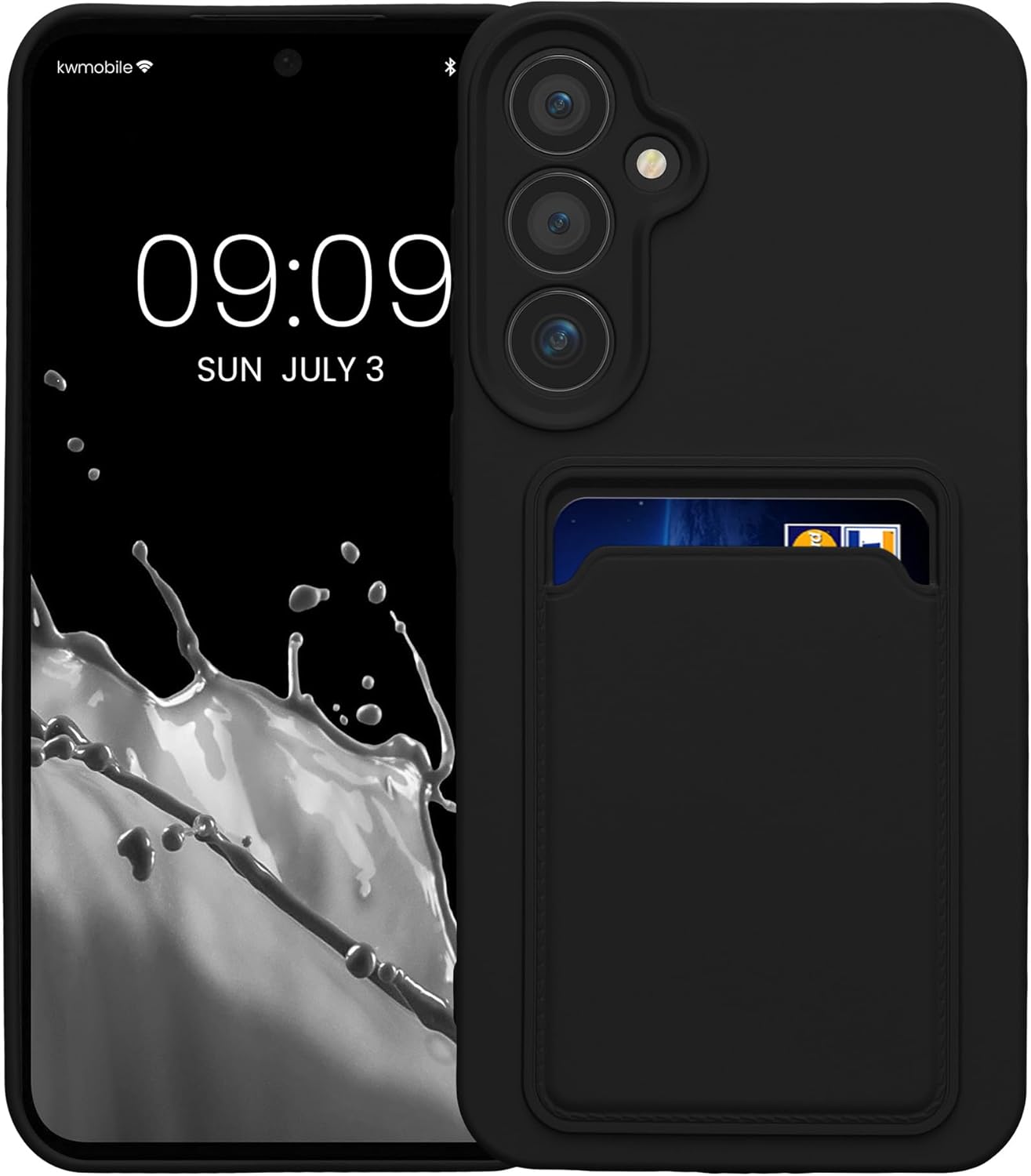 KW Samsung Galaxy A55 5G Θήκη Σιλικόνης TPU με Υποδοχή για Κάρτα - Black