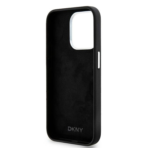 DKNY iPhone 15 Pro - Liquid Silicone Small Metal Logo - MagSafe Σκληρή Θήκη με Πλαίσιο Σιλικόνης - Black